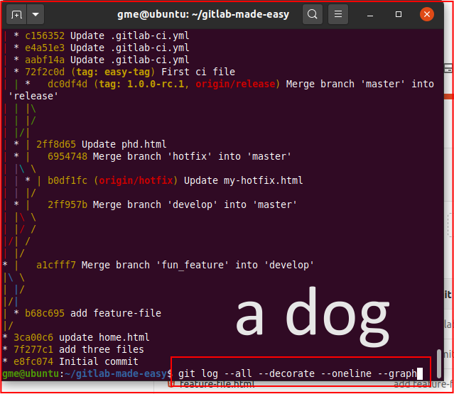 git log graph dog