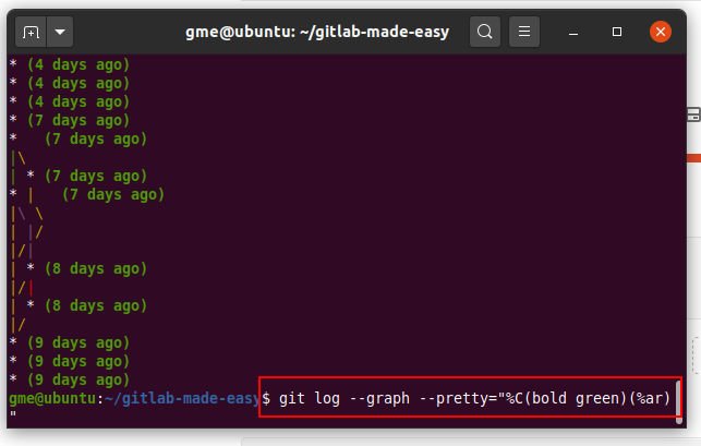 git log graph %ar
