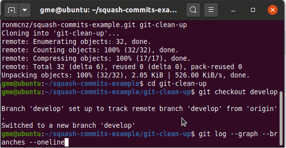rebase to clean up Git