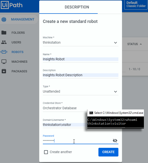 Information Reporter debitor Create your first RPA robot in UiPath Orchestrator