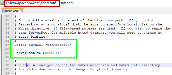 ServerRoot must be a valid directory fix