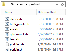 customize git bash shell config