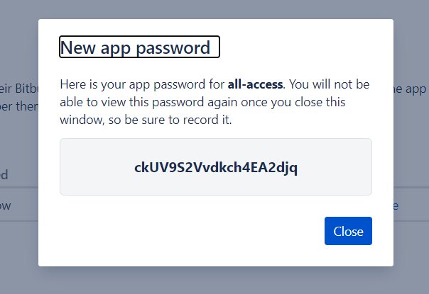 lost app password in Bitbucket