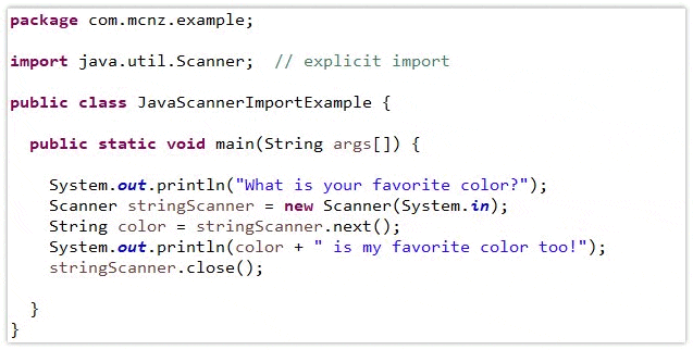 Java Scanner User Input Example