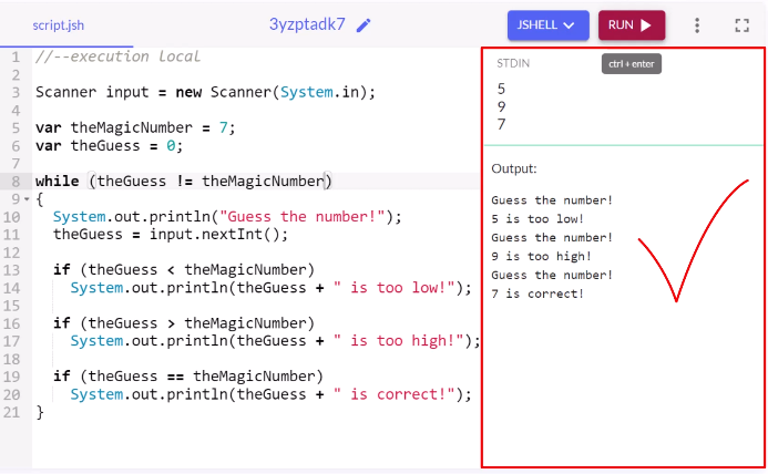 My First Java Program Running