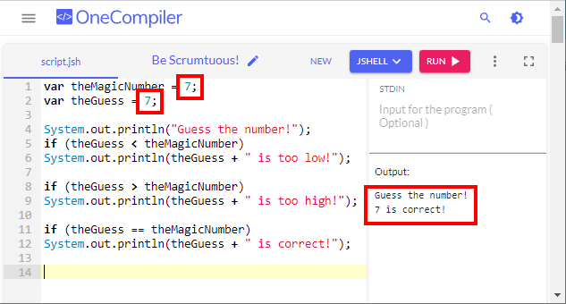 Conditional logic in my first Java program